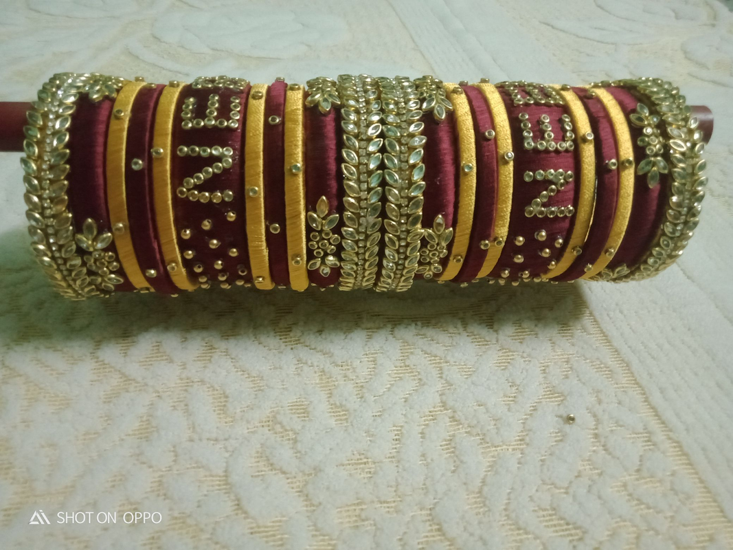 Bridal Name Bangles/silkthread Bangles/handmade